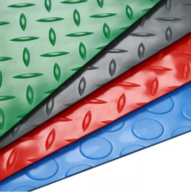 Feuille de caoutchouc de tapis en PVC imperméable en plastique résistant
